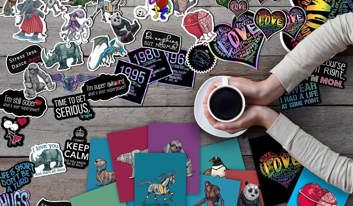 Premium Bookmarks & Stickers Super - Pack Featuring the Artwork of Dan Pearce - Dan Pearce Ceramics