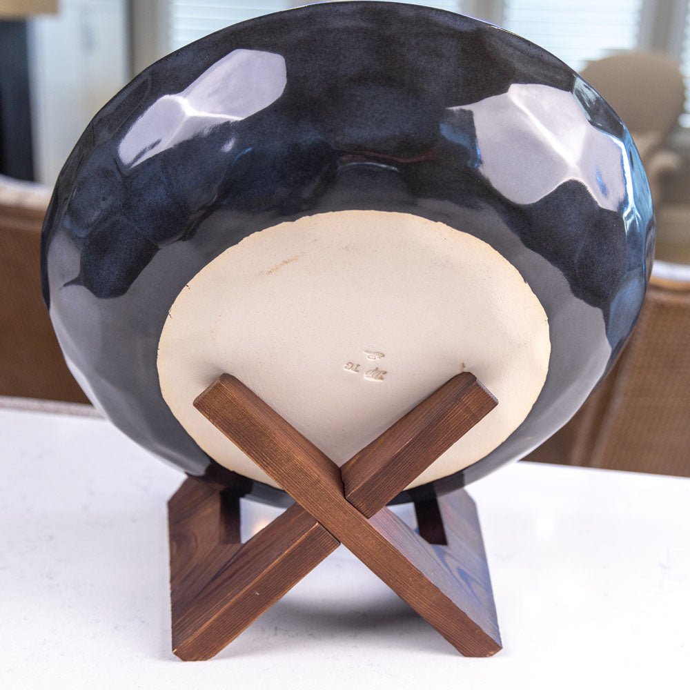 XL Stoneware Decorative Serving Bowl (Green and Black Evergreen) - Dan Pearce Ceramics