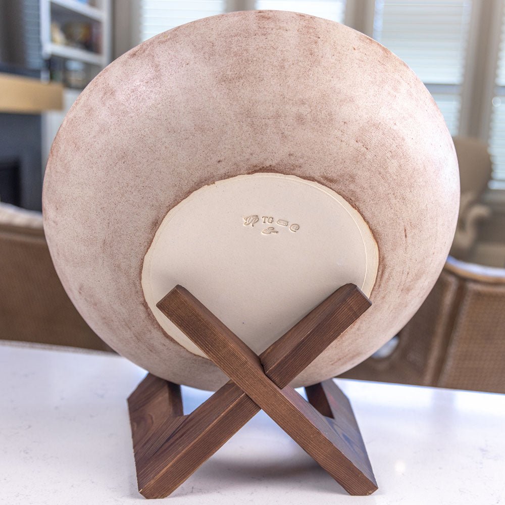 XL Stoneware Decorative Serving Shino Bowl (Autumn Colors) - Dan Pearce Ceramics