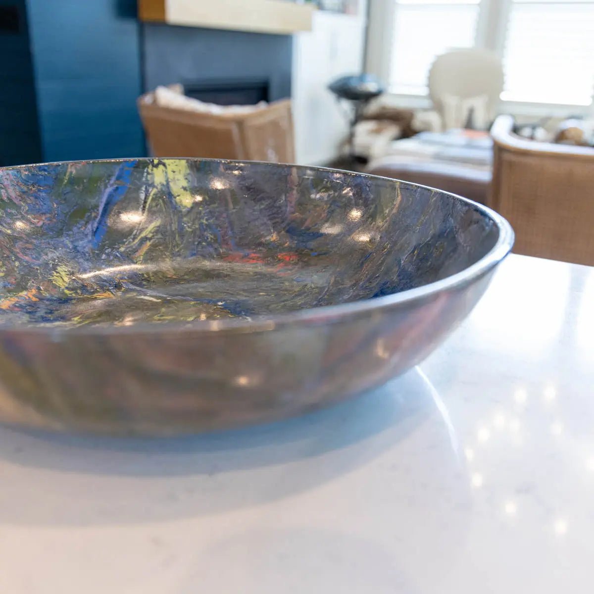 #04 XXL Porcelain Nerikomi Decorative Serving Bowl "Scrappy" (Color Spectrum Series) - Dan Pearce Ceramics