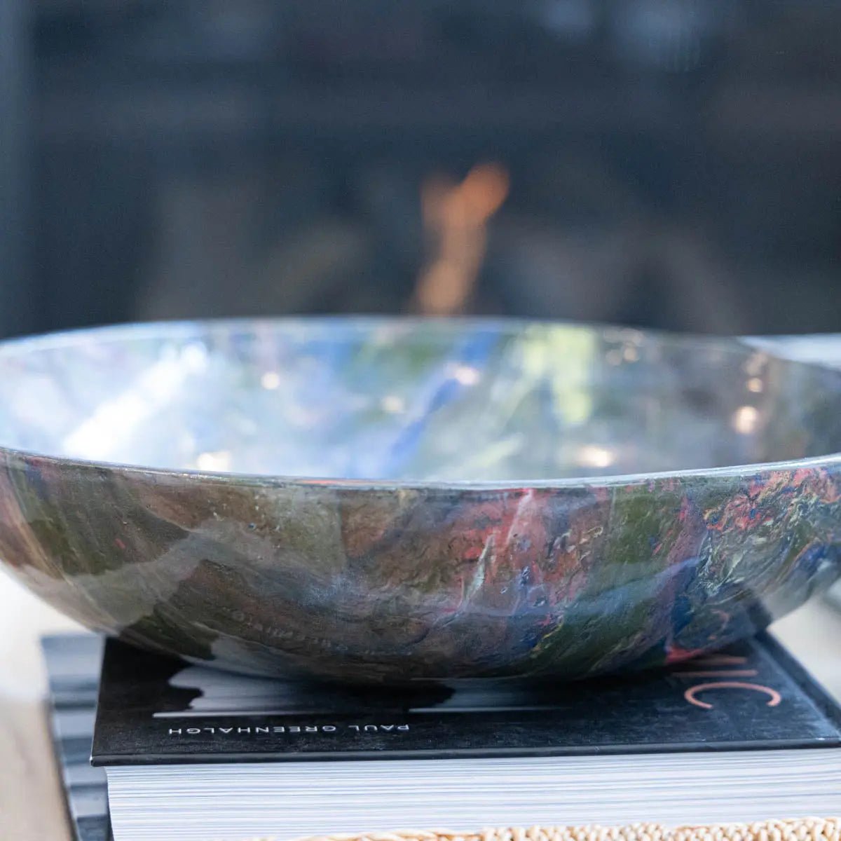 #04 XXL Porcelain Nerikomi Decorative Serving Bowl "Scrappy" (Color Spectrum Series) - Dan Pearce Ceramics