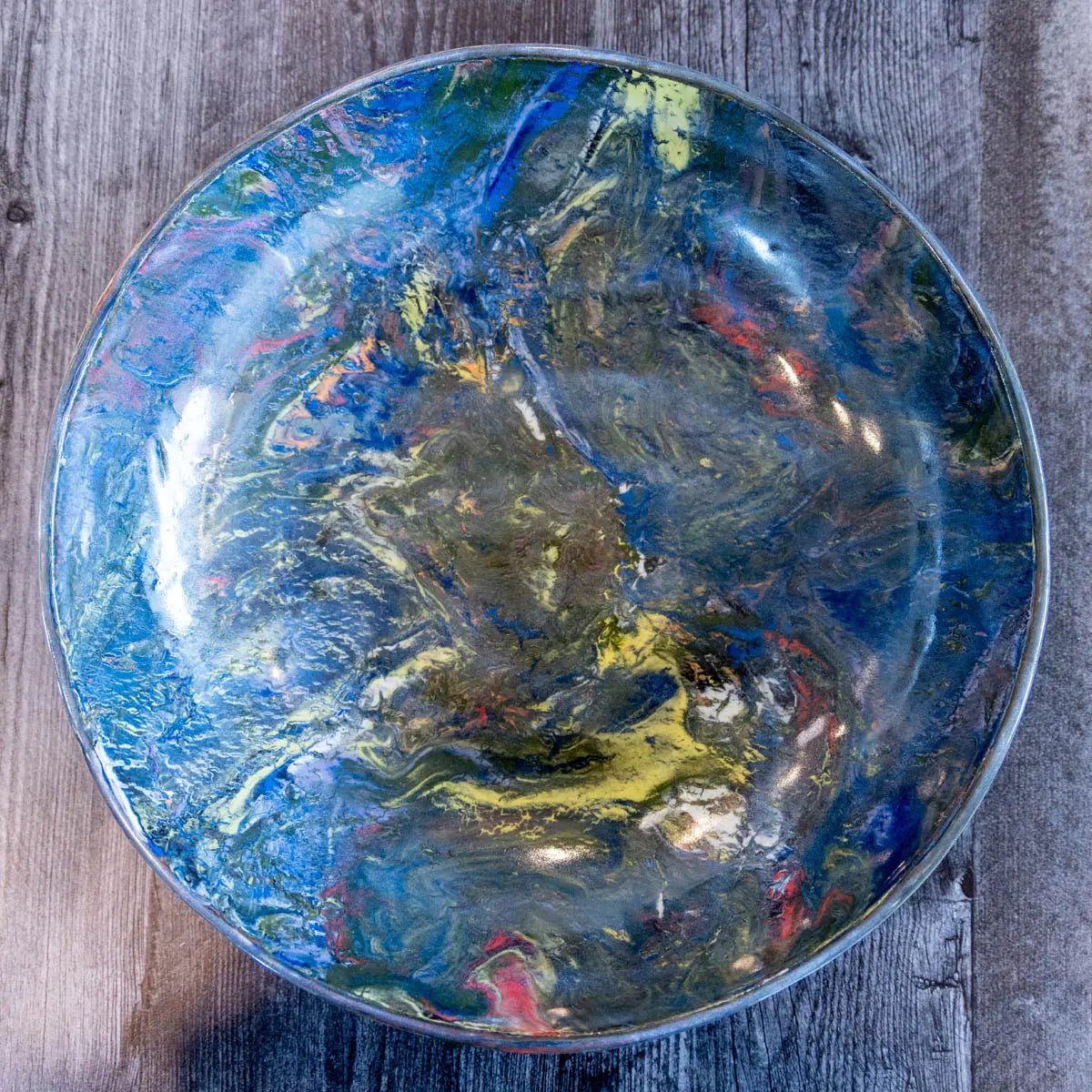 #04 XXL Porcelain Nerikomi Decorative Serving Bowl "Scrappy" (Color Spectrum Series) - Dan Pearce Ceramics