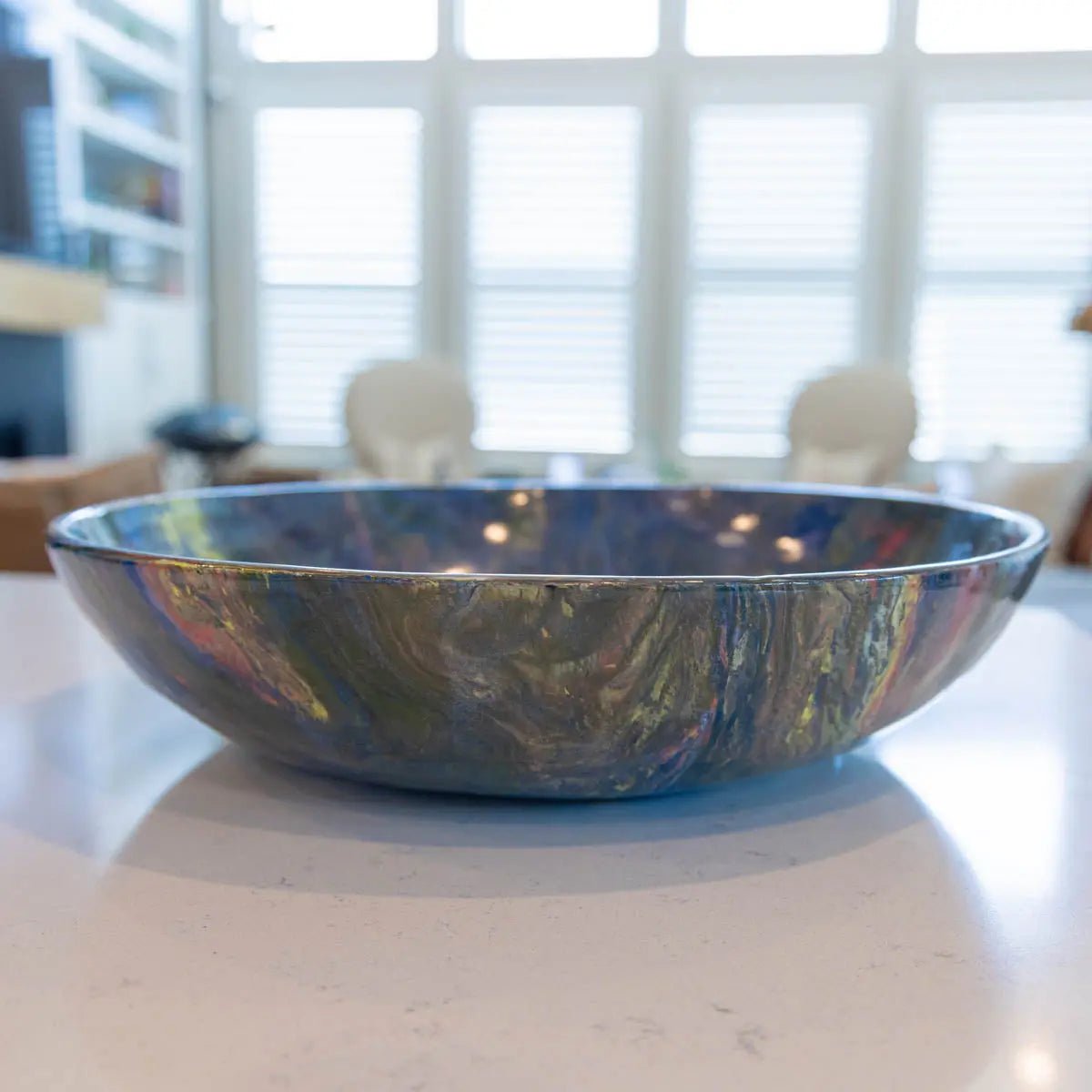 #04 XXL Porcelain Nerikomi Decorative Serving Bowl "Scrappy" (Color Spectrum Series) - Dan Pearce Ceramics