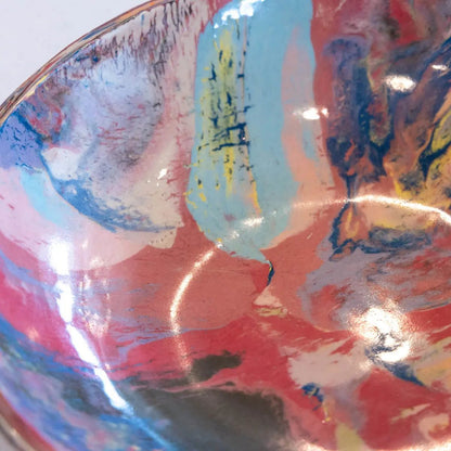 #05 XXL Stoneware Nerikomi Decorative Serving Bowl "Rainbow Bright" (Color Spectrum Series) - Dan Pearce Ceramics