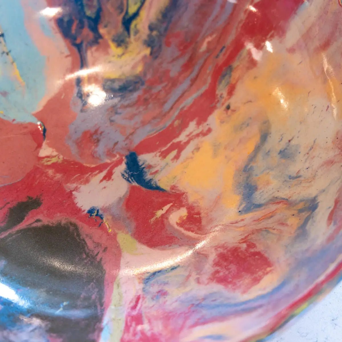 #05 XXL Stoneware Nerikomi Decorative Serving Bowl "Rainbow Bright" (Color Spectrum Series) - Dan Pearce Ceramics