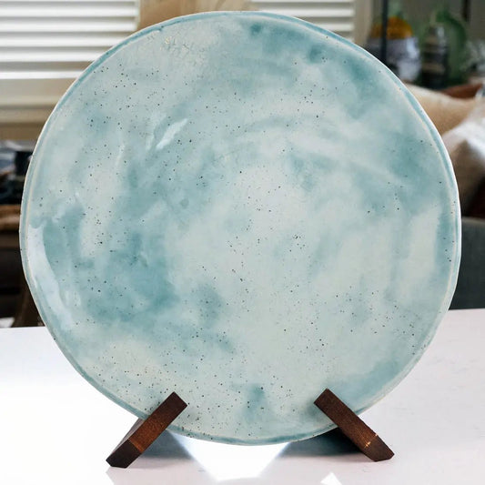 #06 XL Speckled Stoneware Serving Platter - Turquoise - (Creative Collection) - Dan Pearce Ceramics