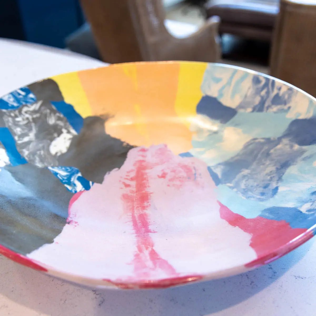 #06 XXL Stoneware Nerikomi Patchwork Decorative Serving Platter (Color Spectrum Series) - Dan Pearce Ceramics