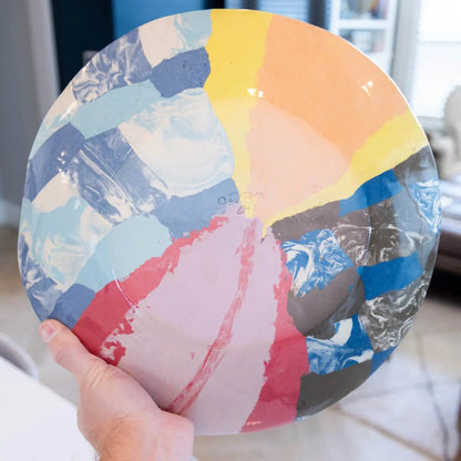 #06 XXL Stoneware Nerikomi Patchwork Decorative Serving Platter (Color Spectrum Series) - Dan Pearce Ceramics