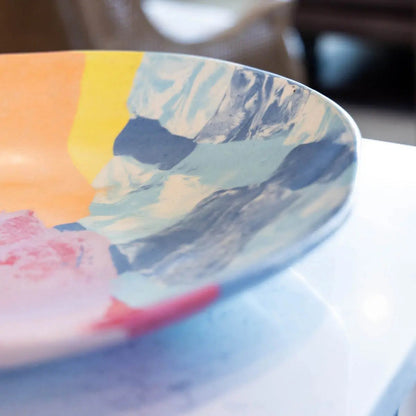 #06 XXL Stoneware Nerikomi Patchwork Decorative Serving Platter (Color Spectrum Series) - Dan Pearce Ceramics