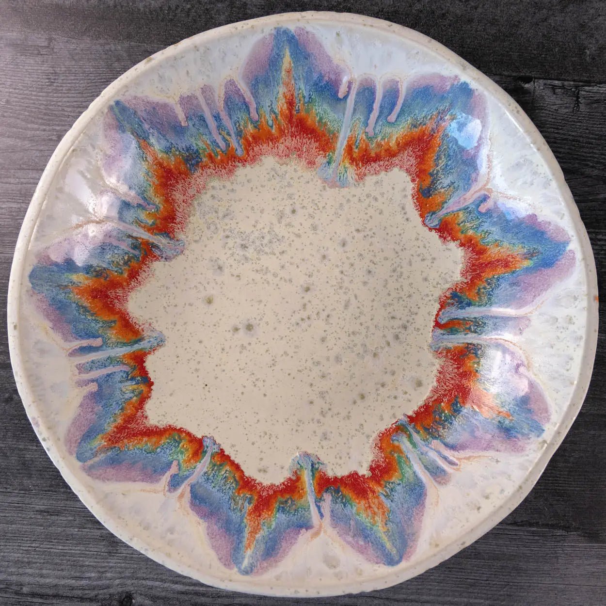 #13 XL Stoneware Rainbow Starburst Decorative Serving Bowl (Color Spectrum Series) - Dan Pearce Ceramics