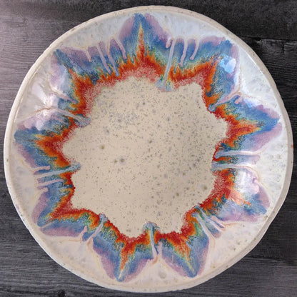 #13 XL Stoneware Rainbow Starburst Decorative Serving Bowl (Color Spectrum Series) - Dan Pearce Ceramics