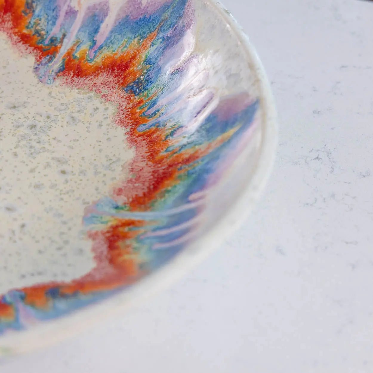 #13 XL Stoneware Rainbow Starburst Decorative Serving Bowl (Color Spectrum Series) - Dan Pearce Ceramics