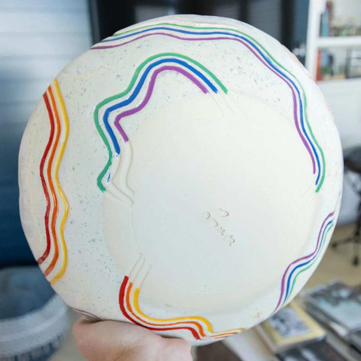 #13 XL Stoneware Rainbow Starburst Decorative Serving Bowl (Color Spectrum Series) - Dan Pearce Ceramics