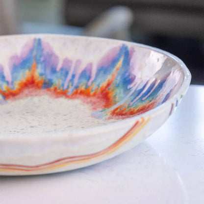 #13 XL Stoneware Rainbow Starburst Decorative Serving Bowl (Color Spectrum Series) - Dan Pearce Ceramics
