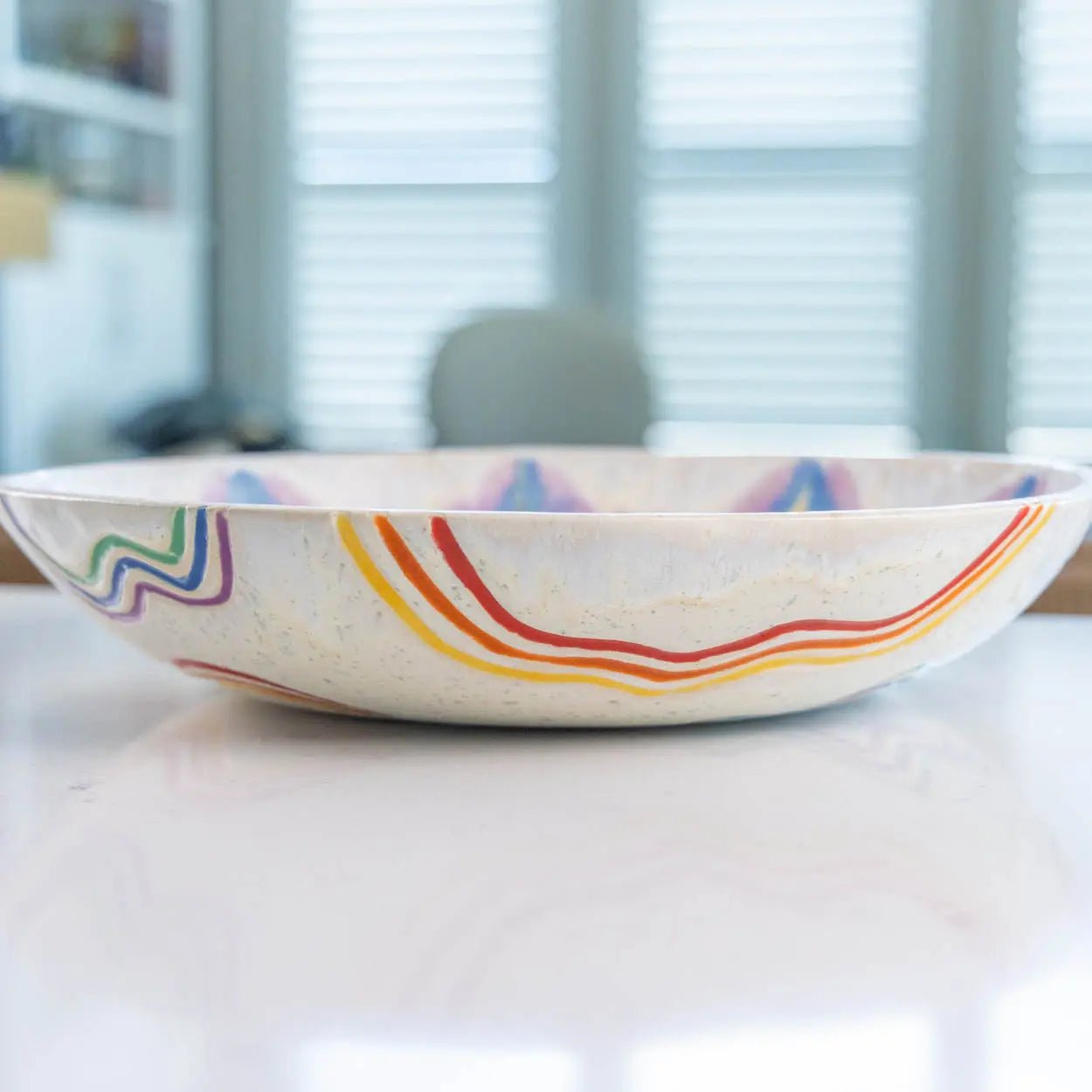 #13 XL Stoneware Rainbow Starburst Decorative Serving Bowl (Color Spectrum Series) - Dan Pearce Ceramics