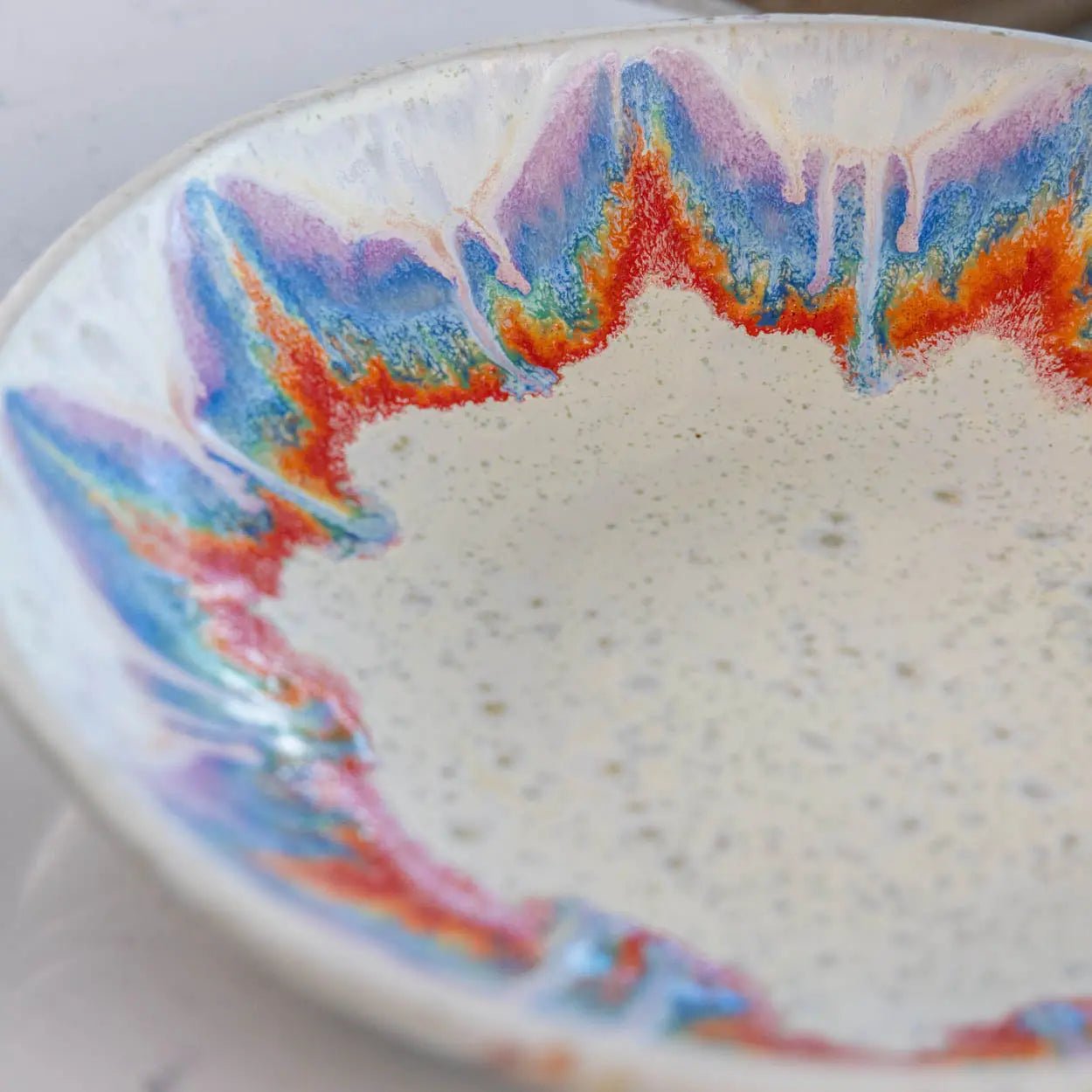 #13 XL Stoneware Rainbow Starburst Decorative Serving Bowl (Color Spectrum Series) - Dan Pearce Ceramics
