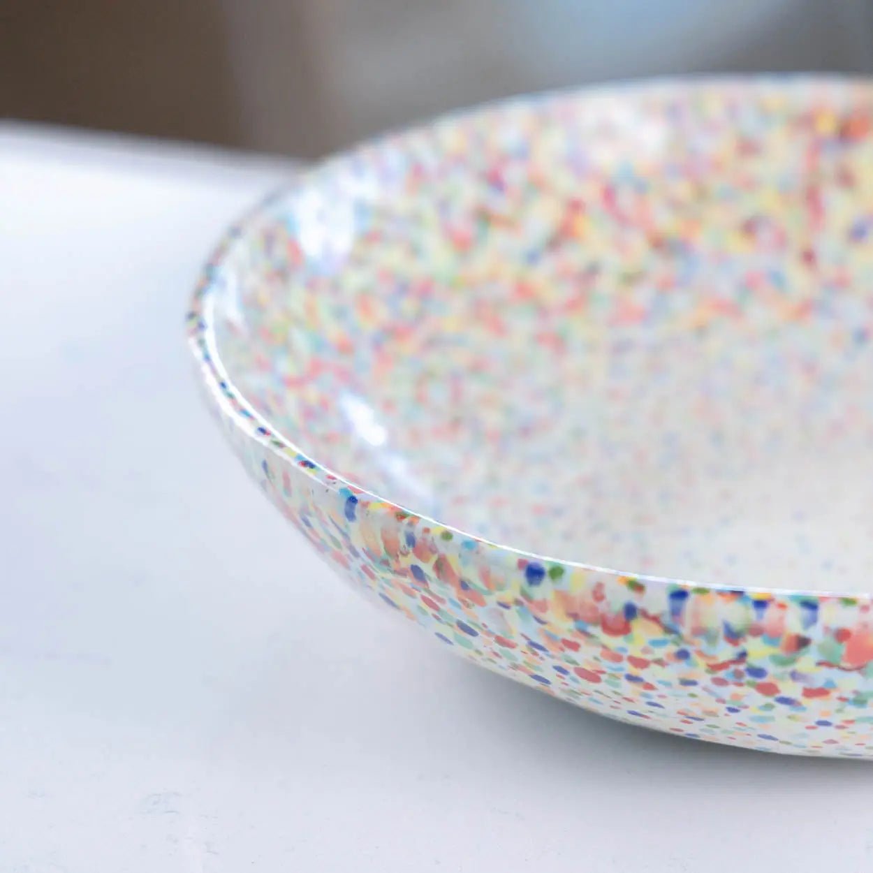#15 XL Stoneware Rainbow Sprinkles/Dots Decorative Serving Bowl (Color Spectrum Series) - Dan Pearce Ceramics