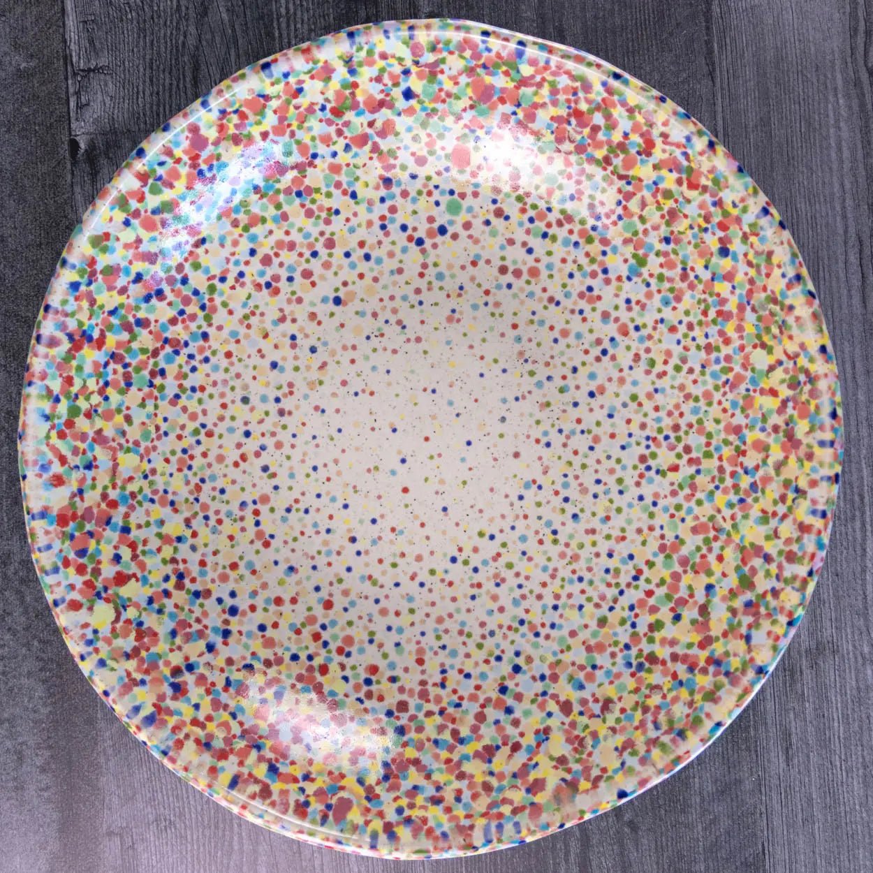 #15 XL Stoneware Rainbow Sprinkles/Dots Decorative Serving Bowl (Color Spectrum Series) - Dan Pearce Ceramics