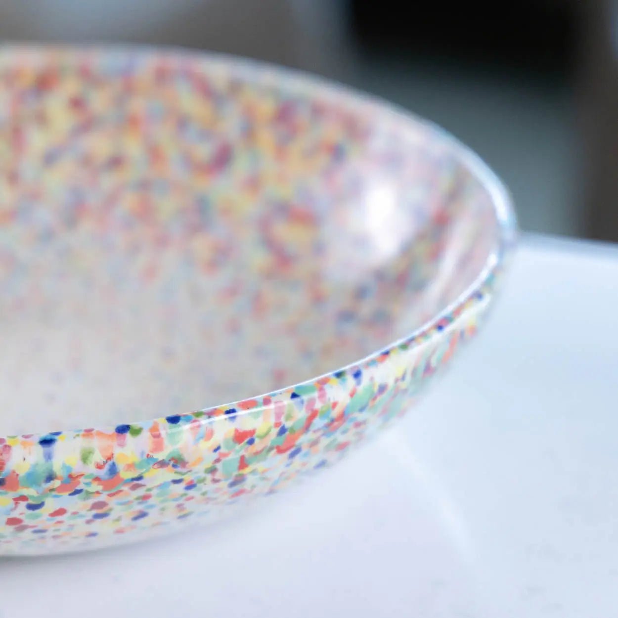 #15 XL Stoneware Rainbow Sprinkles/Dots Decorative Serving Bowl (Color Spectrum Series) - Dan Pearce Ceramics