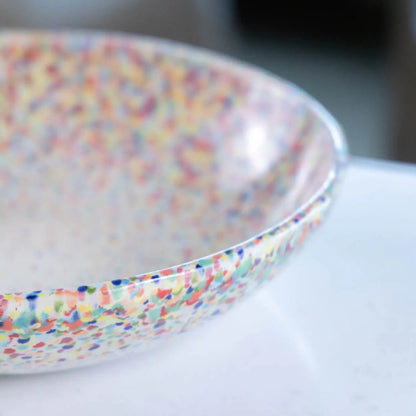 #15 XL Stoneware Rainbow Sprinkles/Dots Decorative Serving Bowl (Color Spectrum Series) - Dan Pearce Ceramics