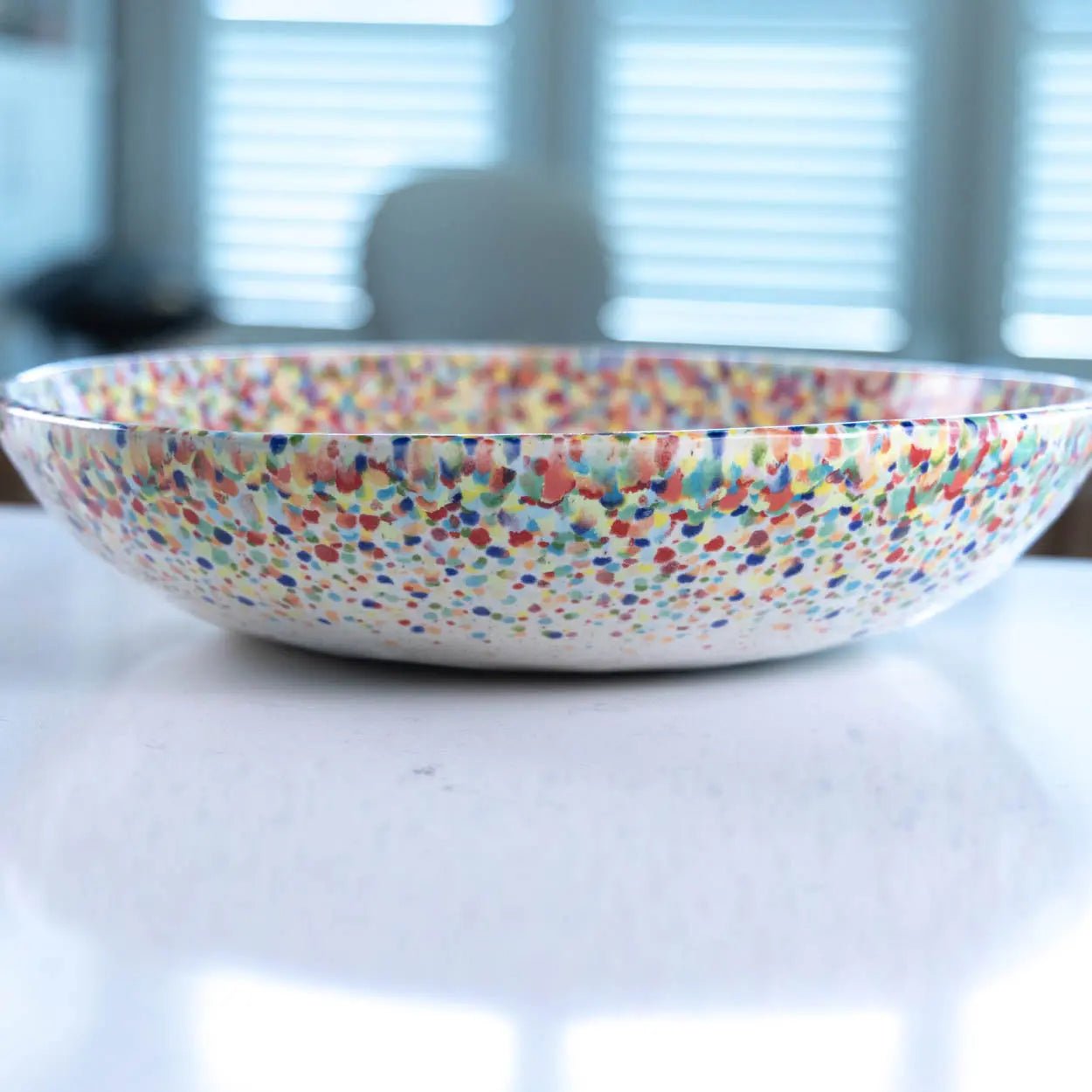 #15 XL Stoneware Rainbow Sprinkles/Dots Decorative Serving Bowl (Color Spectrum Series) - Dan Pearce Ceramics