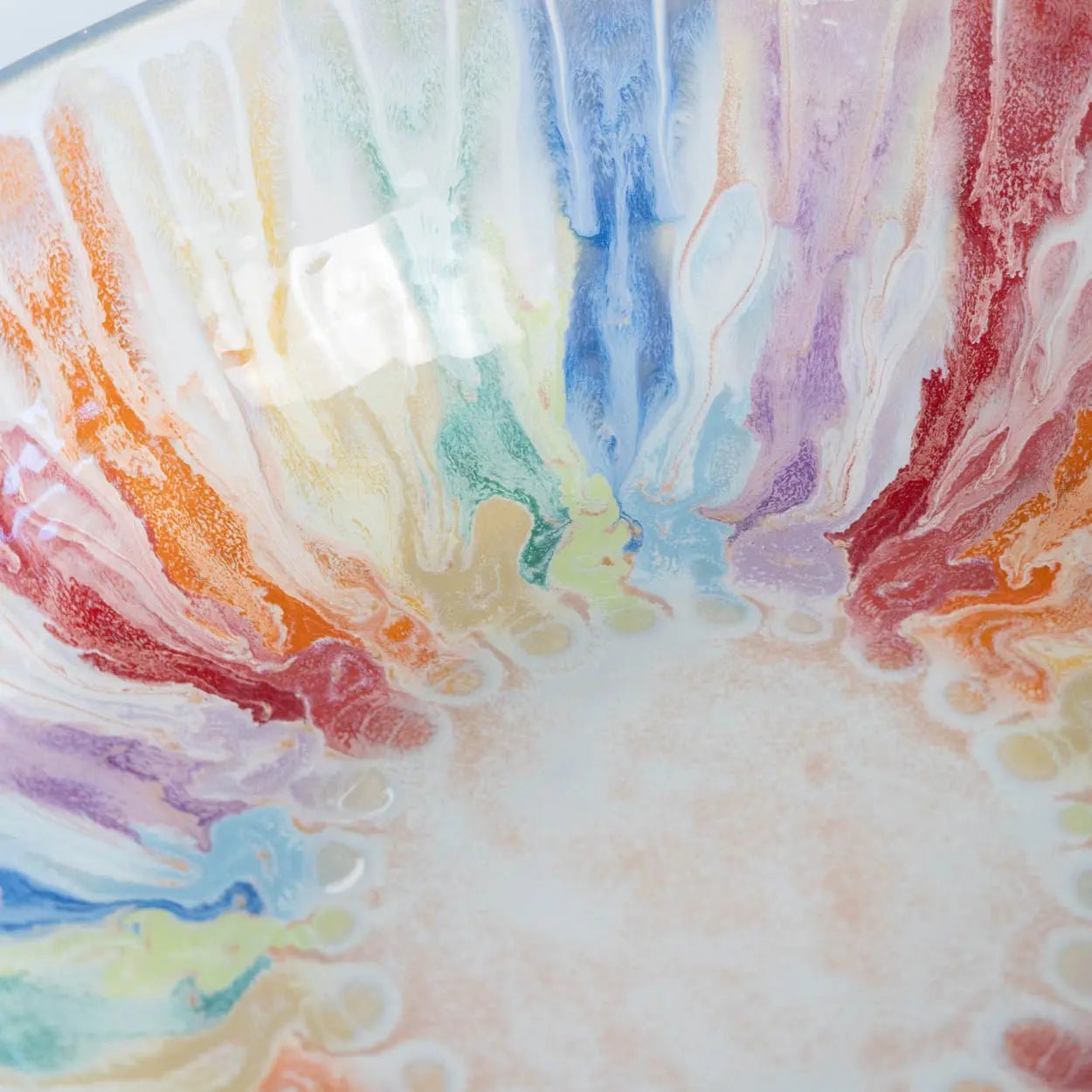 #16 GIANT 18 Quart Stoneware Decorative Serving Bowl - "Moby Dick" ombre blue exterior rainbow interior (Color Spectrum Series) SECONDS - Dan Pearce Ceramics