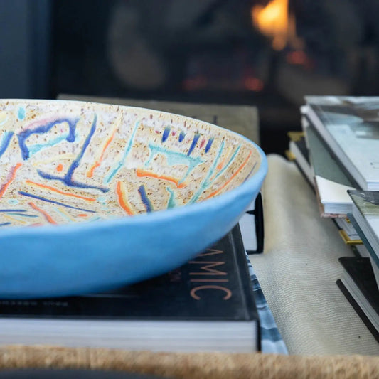 #19 XL Stoneware 80's Vibe Bright Decorative Serving Bowl (Color Spectrum Series) - Dan Pearce Ceramics