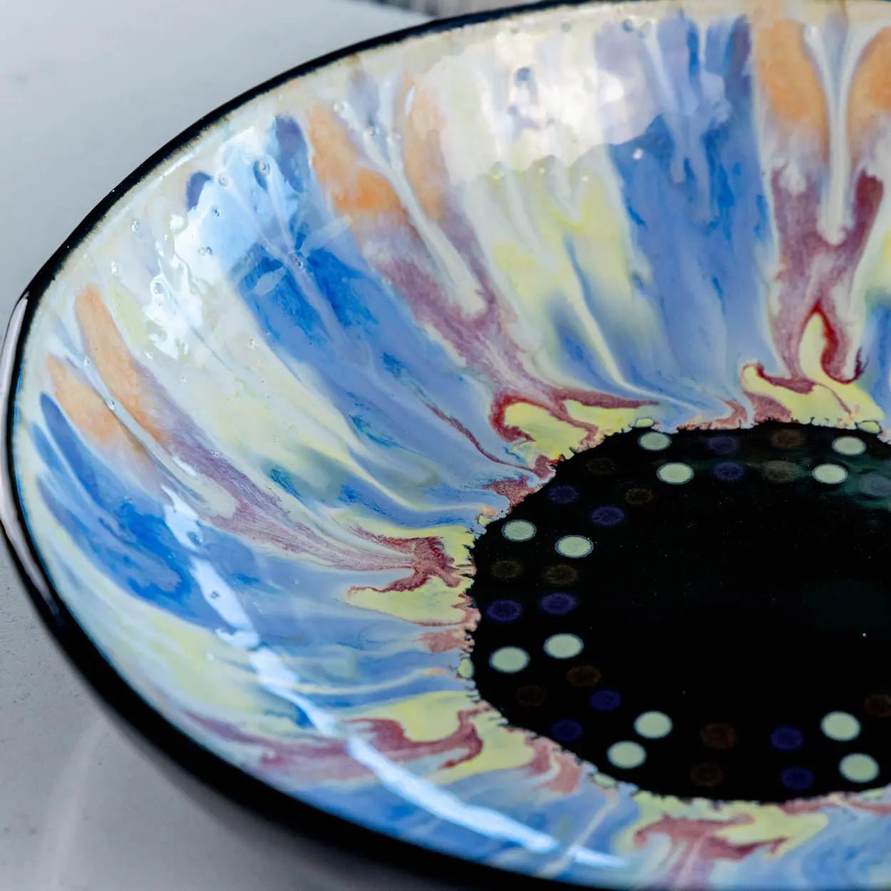 #35 XL Stoneware Decorative Serving Bowl - Primary and Secondary on Black (Color Spectrum Series) - Dan Pearce Ceramics