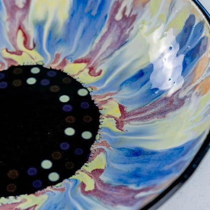 #35 XL Stoneware Decorative Serving Bowl - Primary and Secondary on Black (Color Spectrum Series) - Dan Pearce Ceramics