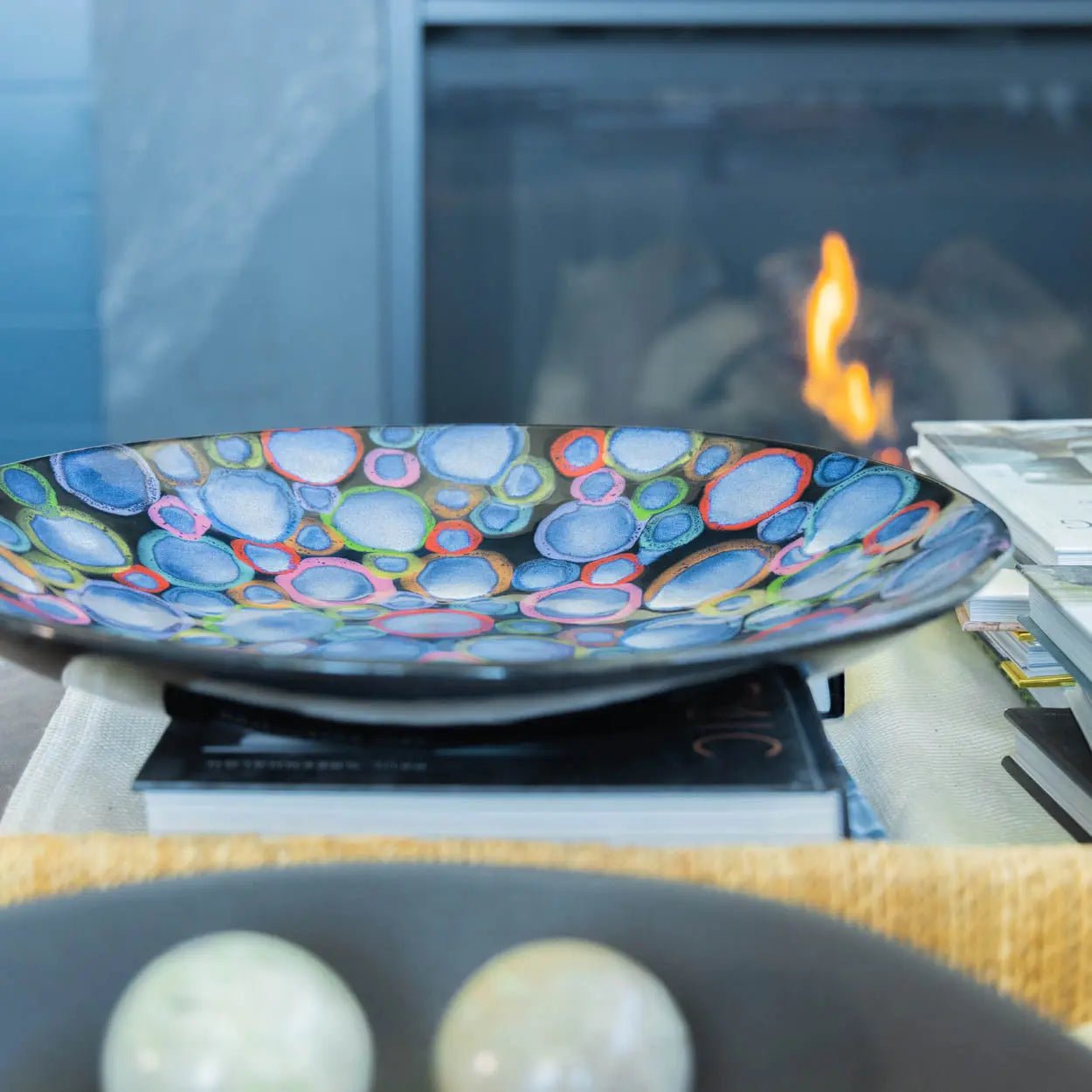 #40 XL Stoneware Decorative Serving Platter Rainbow Pond (Color Spectrum Series) - Dan Pearce Ceramics