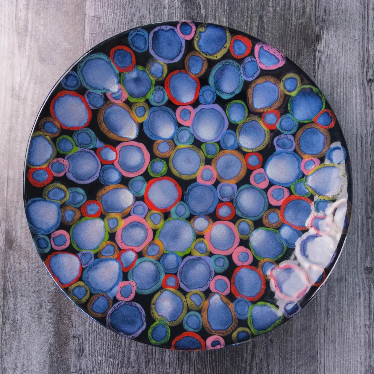 #40 XL Stoneware Decorative Serving Platter Rainbow Pond (Color Spectrum Series) - Dan Pearce Ceramics