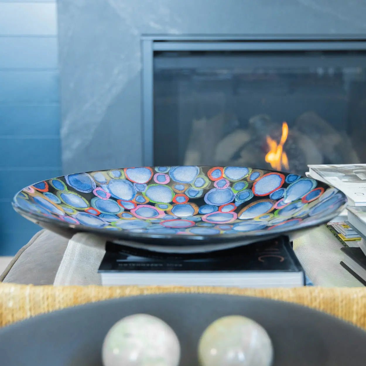 #40 XL Stoneware Decorative Serving Platter Rainbow Pond (Color Spectrum Series) - Dan Pearce Ceramics