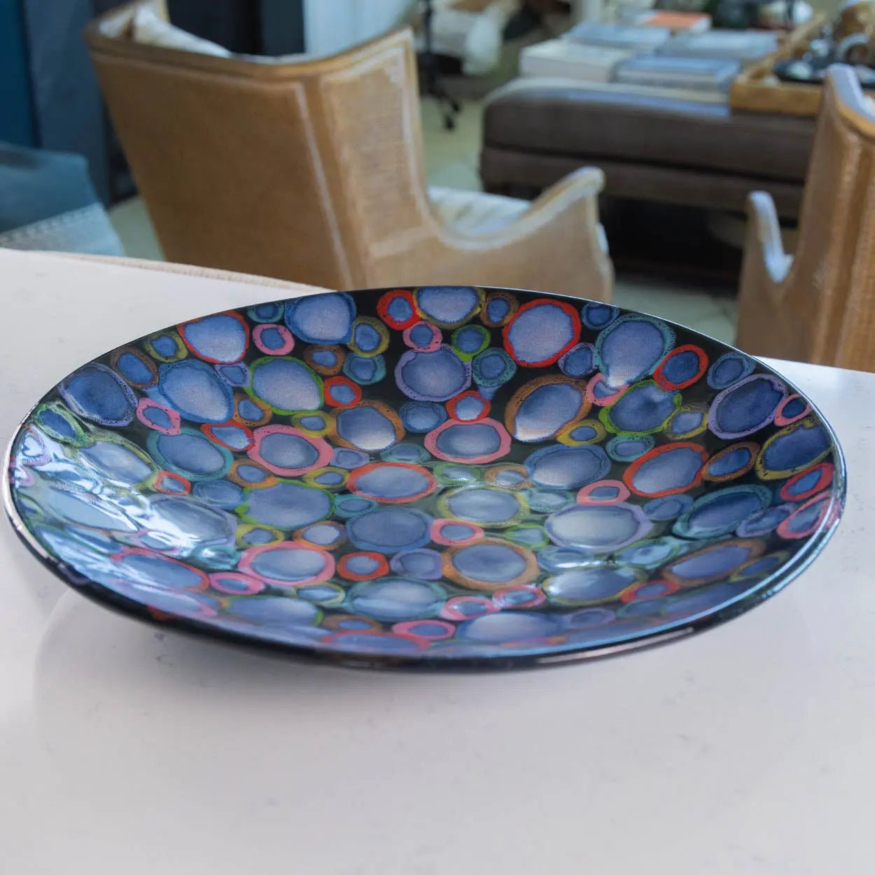 #40 XL Stoneware Decorative Serving Platter Rainbow Pond (Color Spectrum Series) - Dan Pearce Ceramics
