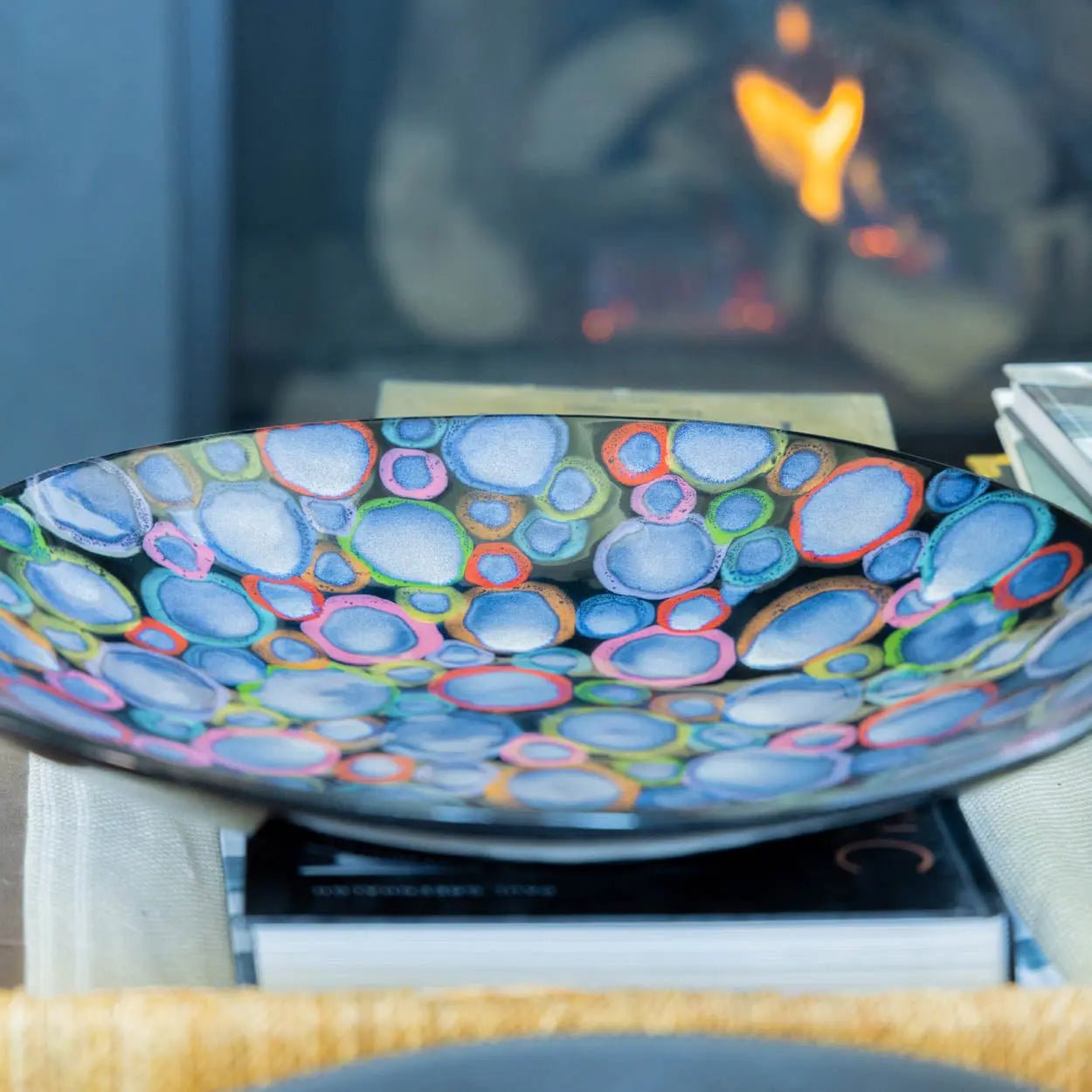 #40 XL Stoneware Decorative Serving Platter Rainbow Pond (Color Spectrum Series) - Dan Pearce Ceramics