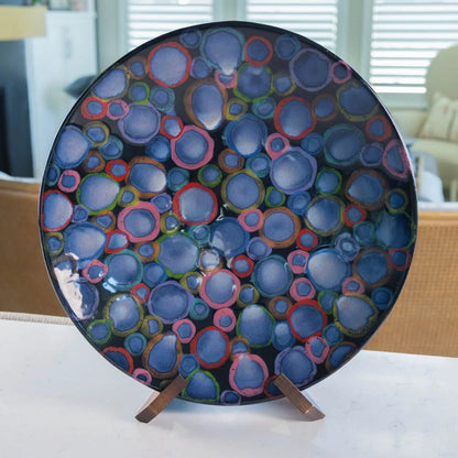 #40 XL Stoneware Decorative Serving Platter Rainbow Pond (Color Spectrum Series) - Dan Pearce Ceramics