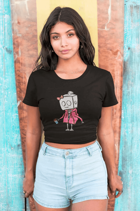 "Adorable Potter Robot" Crop Top (Hoodie & Mug Version) - Dan Pearce Ceramics