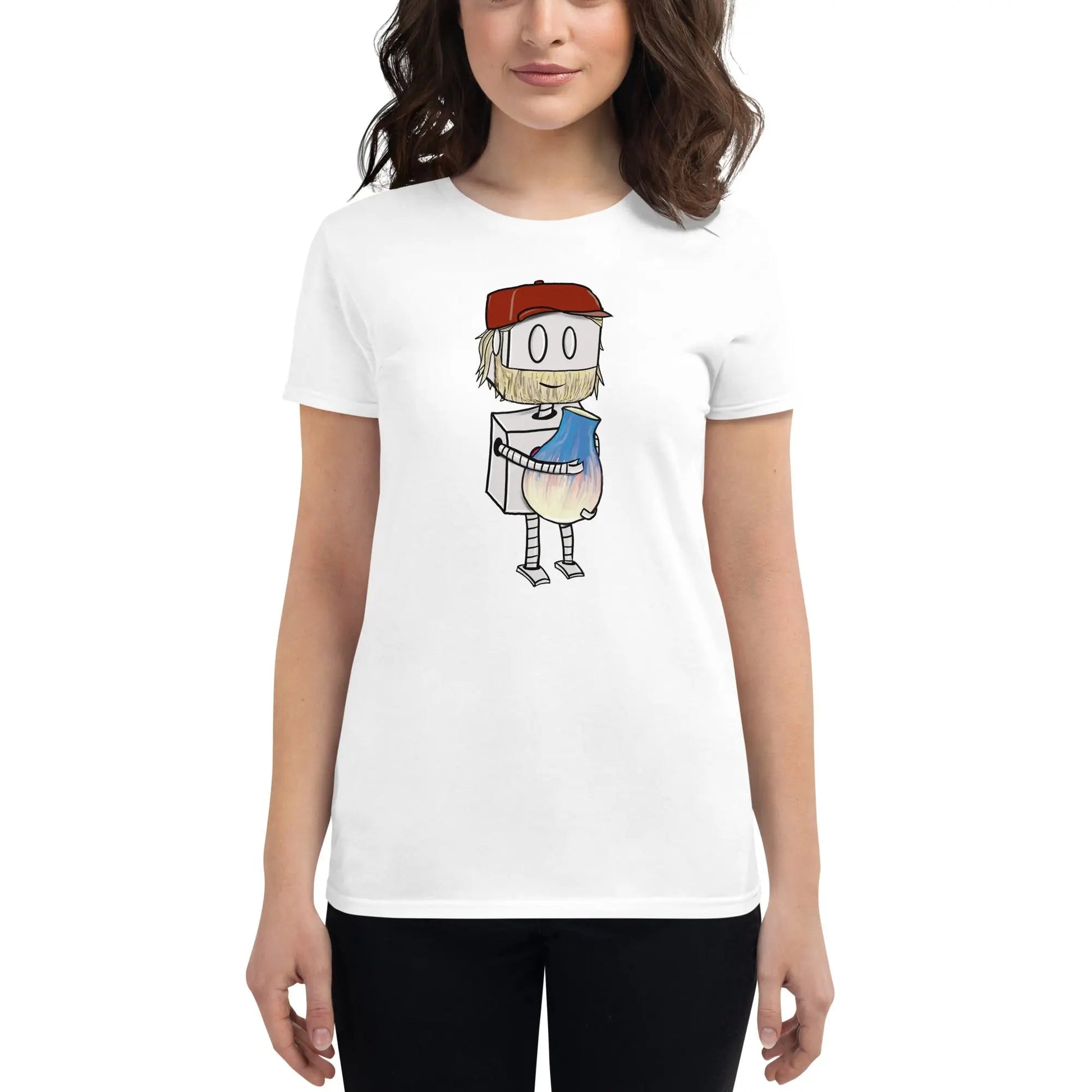 "Adorable Potter Robot" Ladies Premium Tee (Dan's Version) - Dan Pearce Ceramics