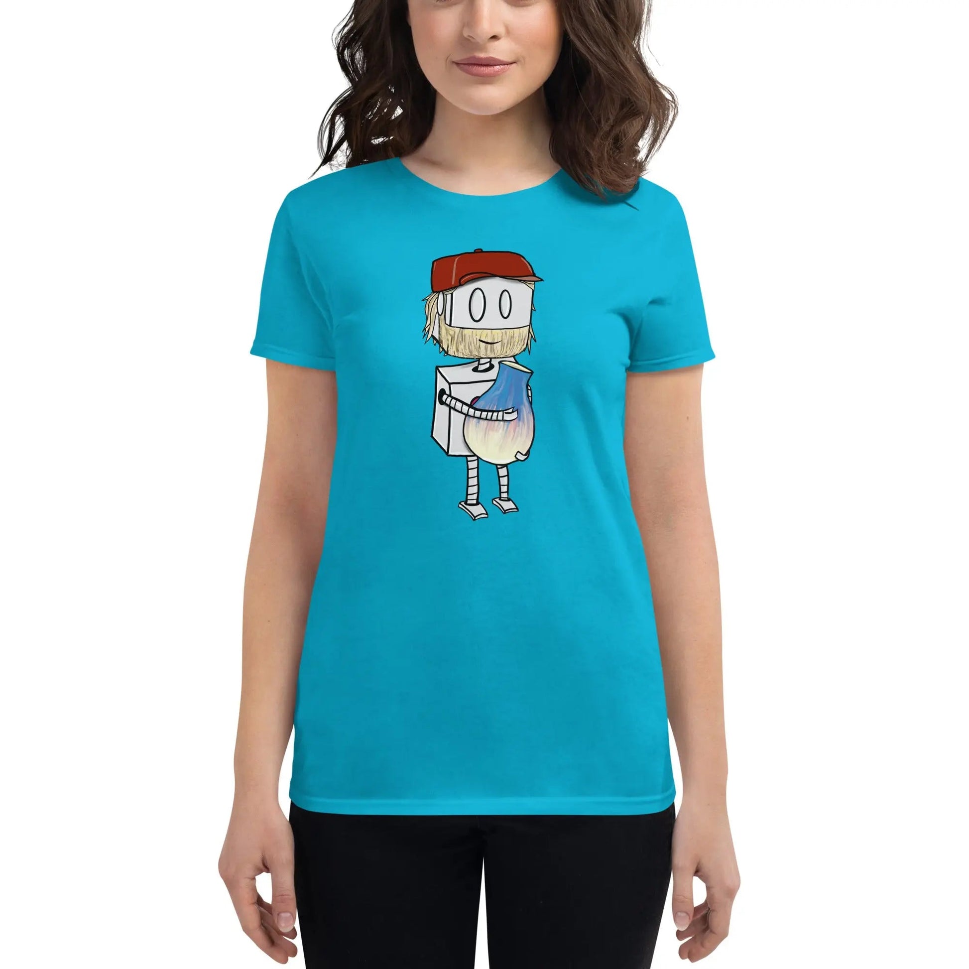 "Adorable Potter Robot" Ladies Premium Tee (Dan's Version) - Dan Pearce Ceramics