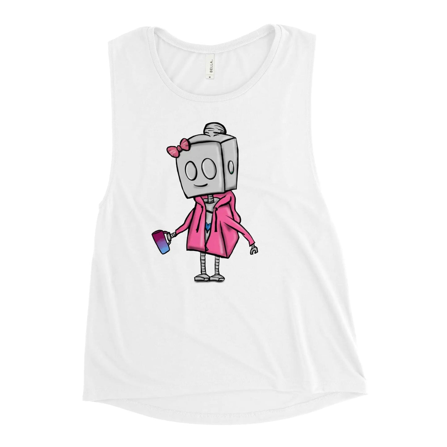 "Adorable Potter Robot" Ladies Tank Top (Hoodie & Mug Version) - Dan Pearce Ceramics