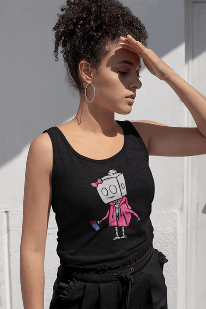 "Adorable Potter Robot" Ladies Tank Top (Hoodie & Mug Version) - Dan Pearce Ceramics