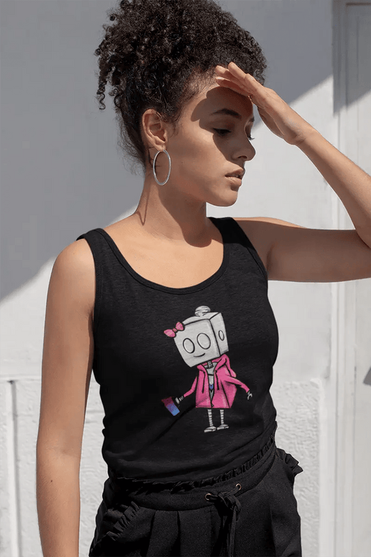 "Adorable Potter Robot" Ladies Tank Top (Hoodie & Mug Version) - Dan Pearce Ceramics