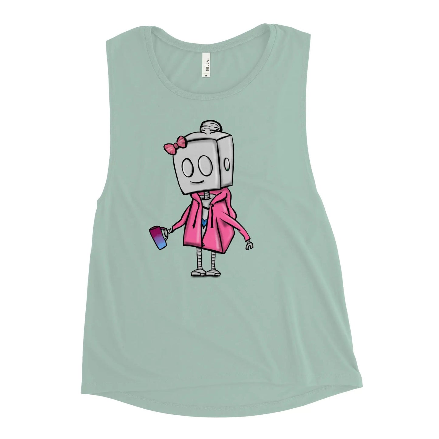 "Adorable Potter Robot" Ladies Tank Top (Hoodie & Mug Version) - Dan Pearce Ceramics