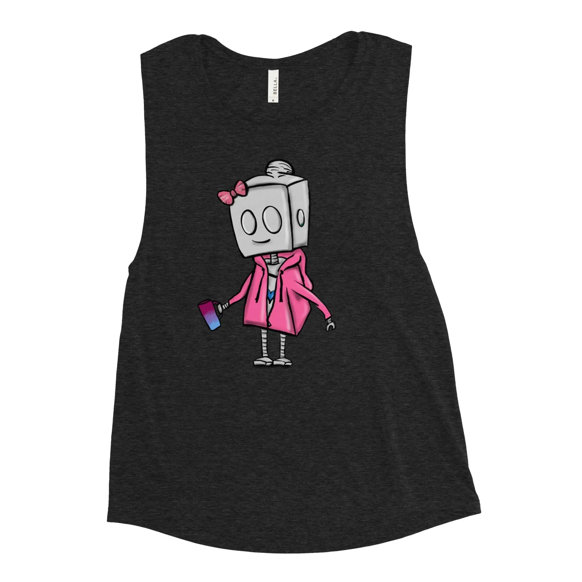 "Adorable Potter Robot" Ladies Tank Top (Hoodie & Mug Version) - Dan Pearce Ceramics