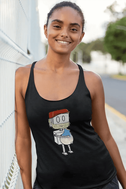 "Adorable Potter Robot" Racerback Tank Top (Dan's Version) - Dan Pearce Ceramics