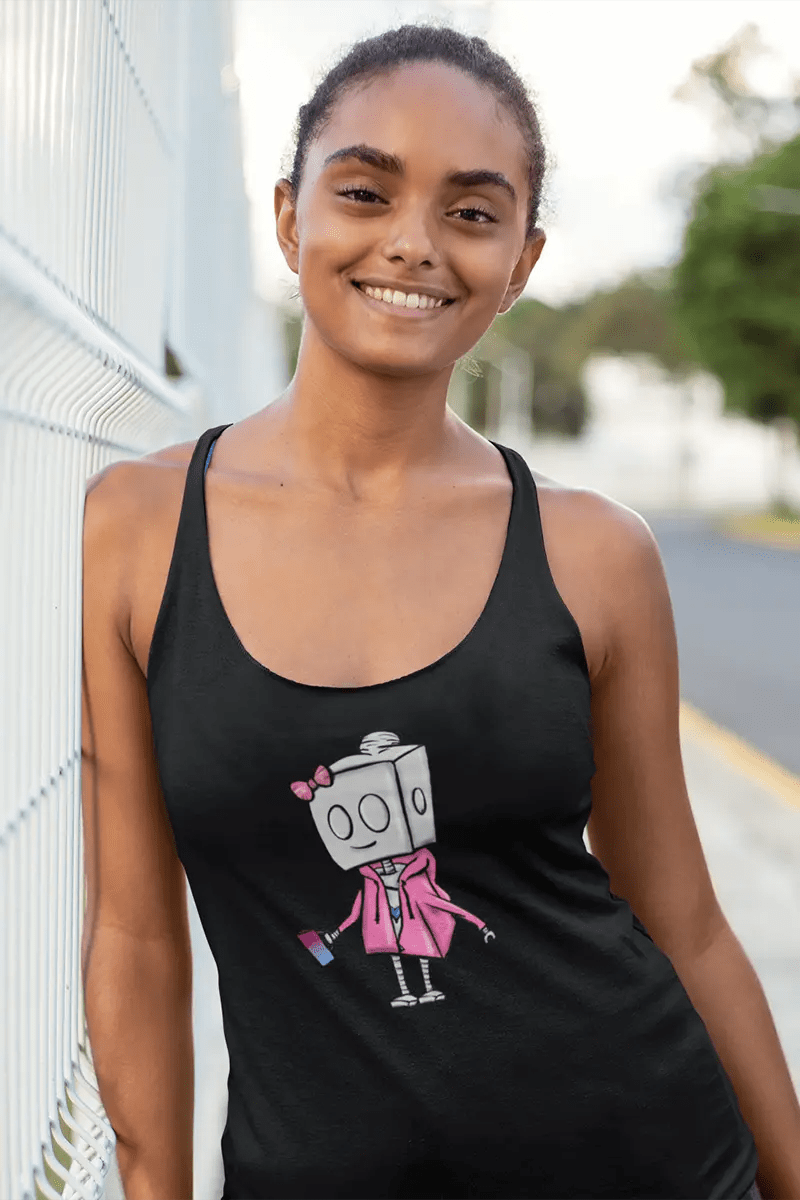 "Adorable Potter Robot" Racerback Tank Top (Hoodie & Mug Version) - Dan Pearce Ceramics