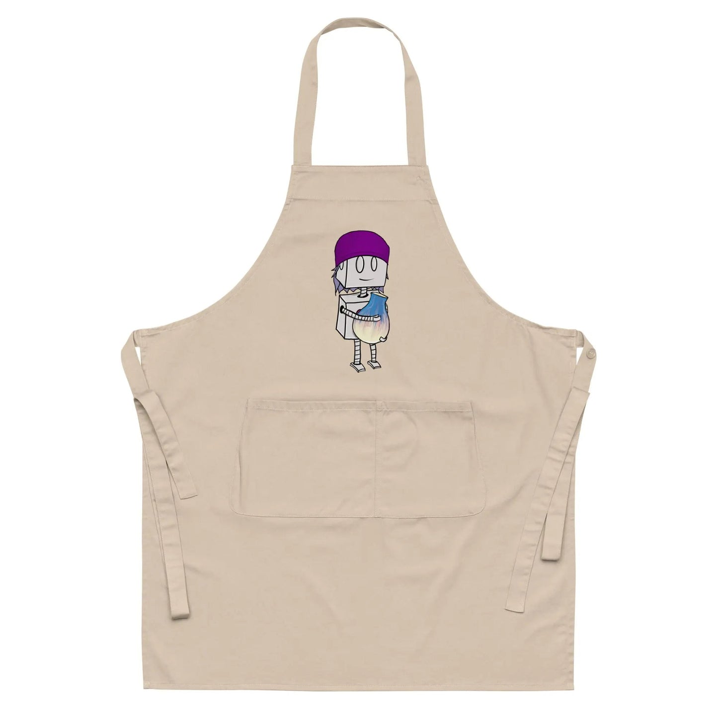 "Adorable Robot" Cooking & Pottery Apron (Beanie & Pottery Version) - Dan Pearce Ceramics