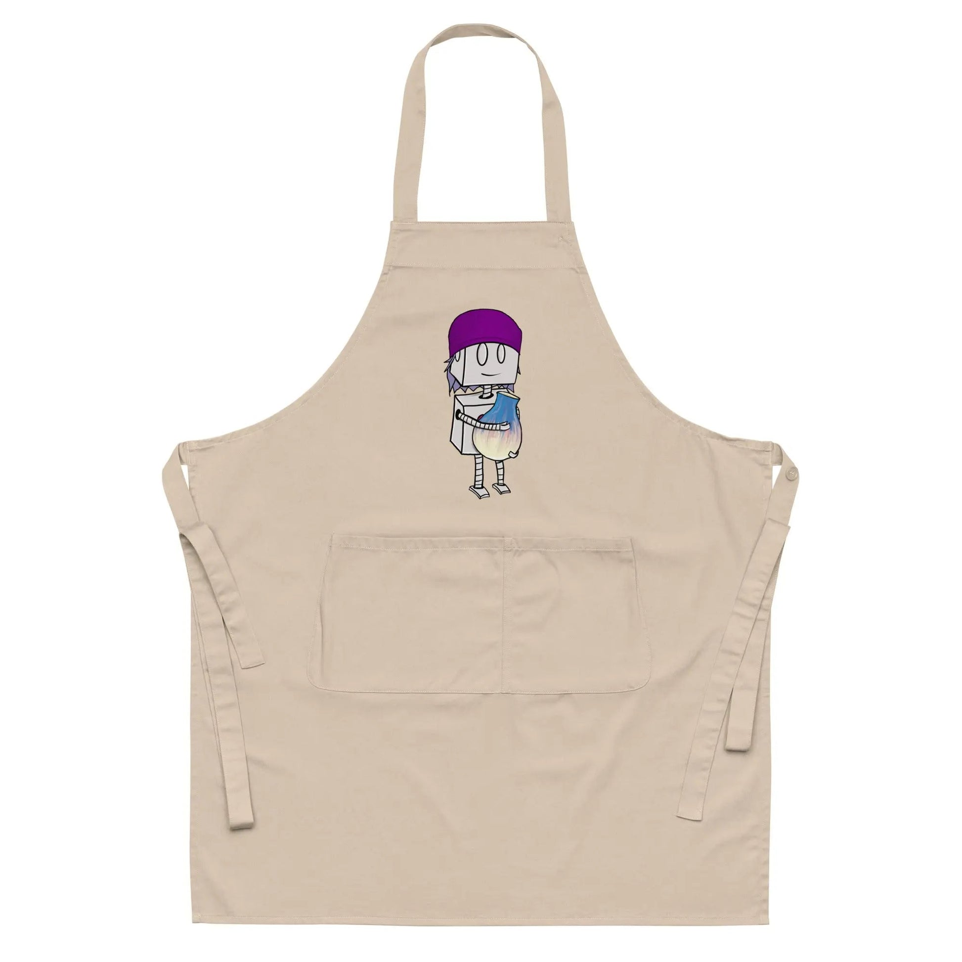 "Adorable Robot" Cooking & Pottery Apron (Beanie & Pottery Version) - Dan Pearce Ceramics