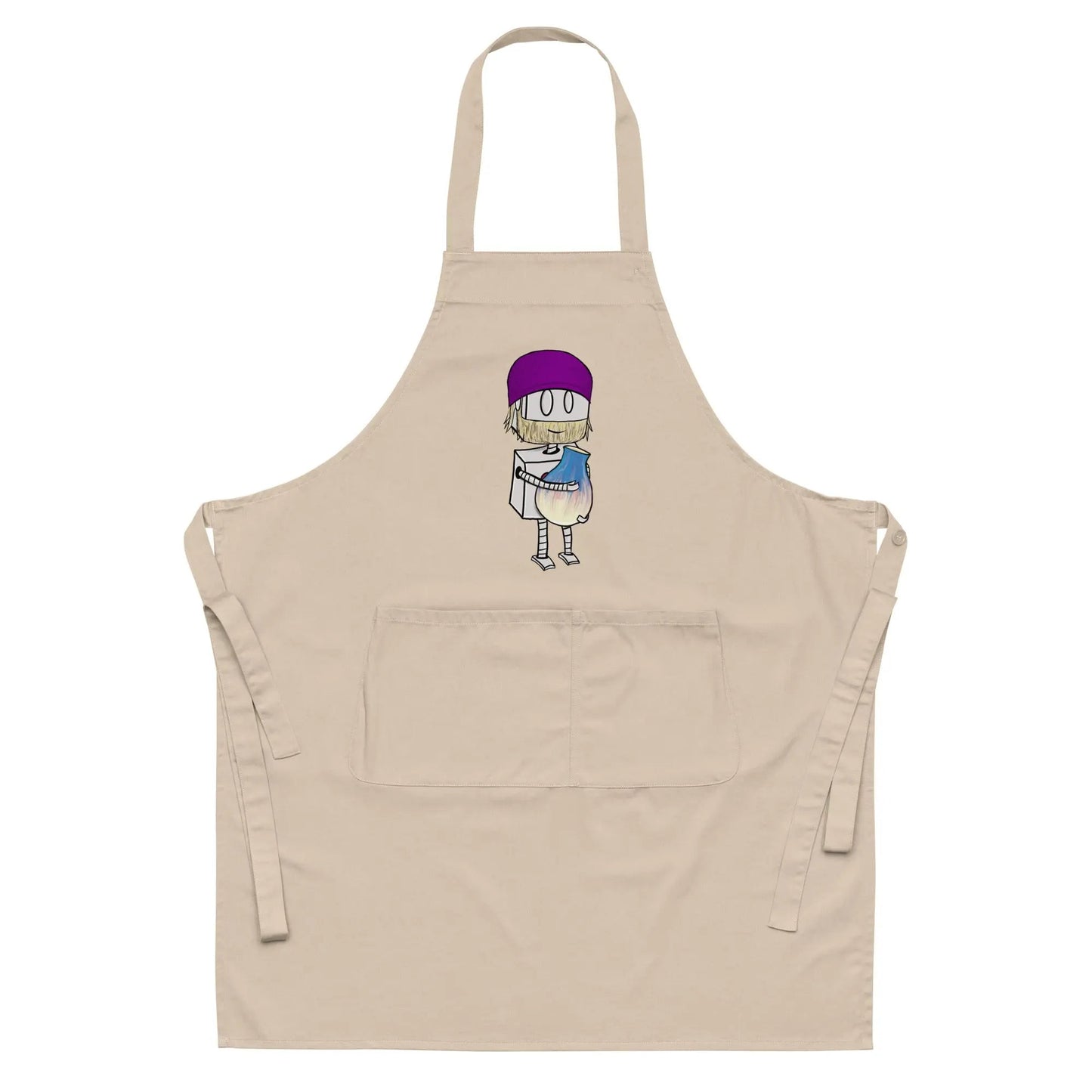 "Adorable Robot" Cooking & Pottery Apron (Bearded Potter with Beanie Version) - Dan Pearce Ceramics