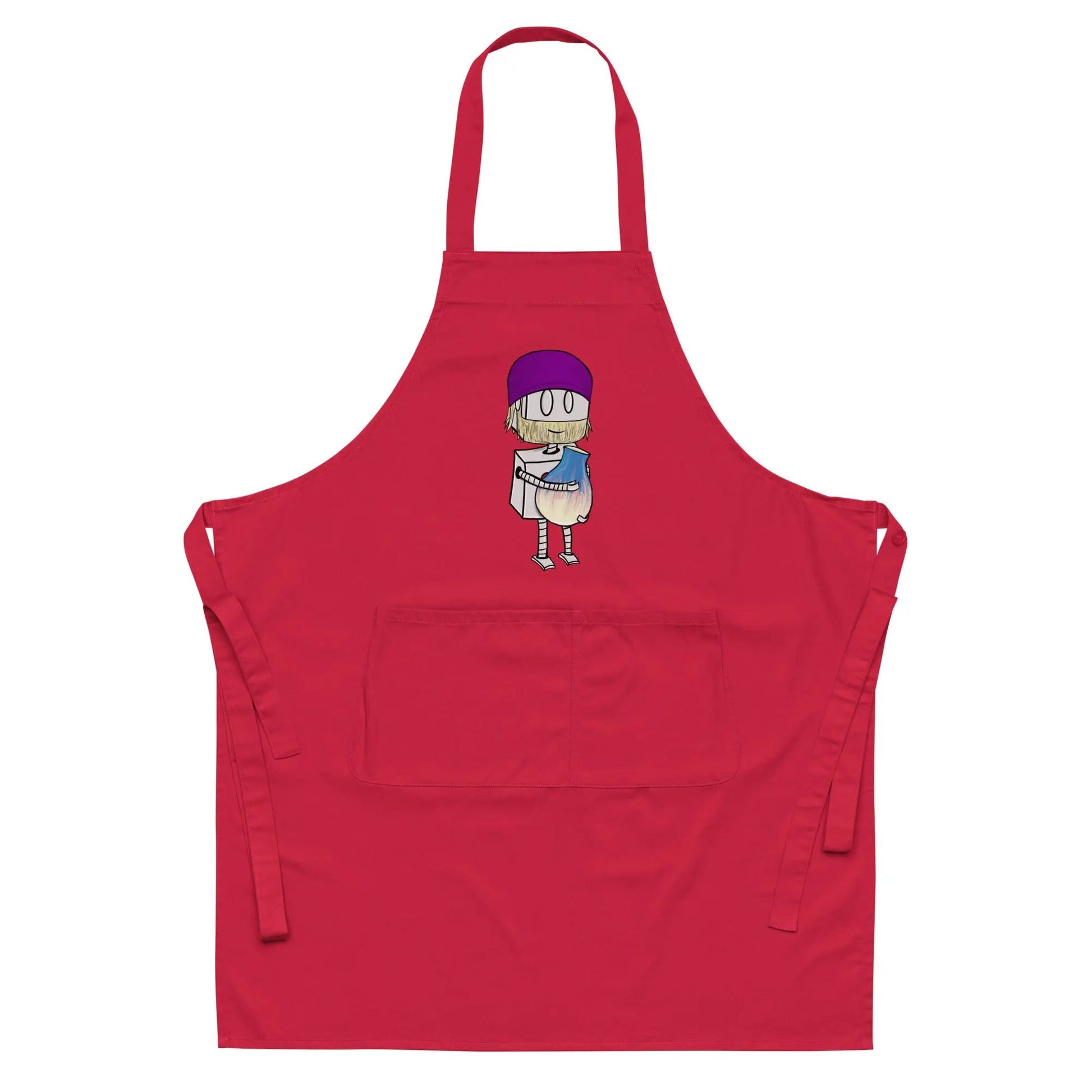 "Adorable Robot" Cooking & Pottery Apron (Bearded Potter with Beanie Version) - Dan Pearce Ceramics