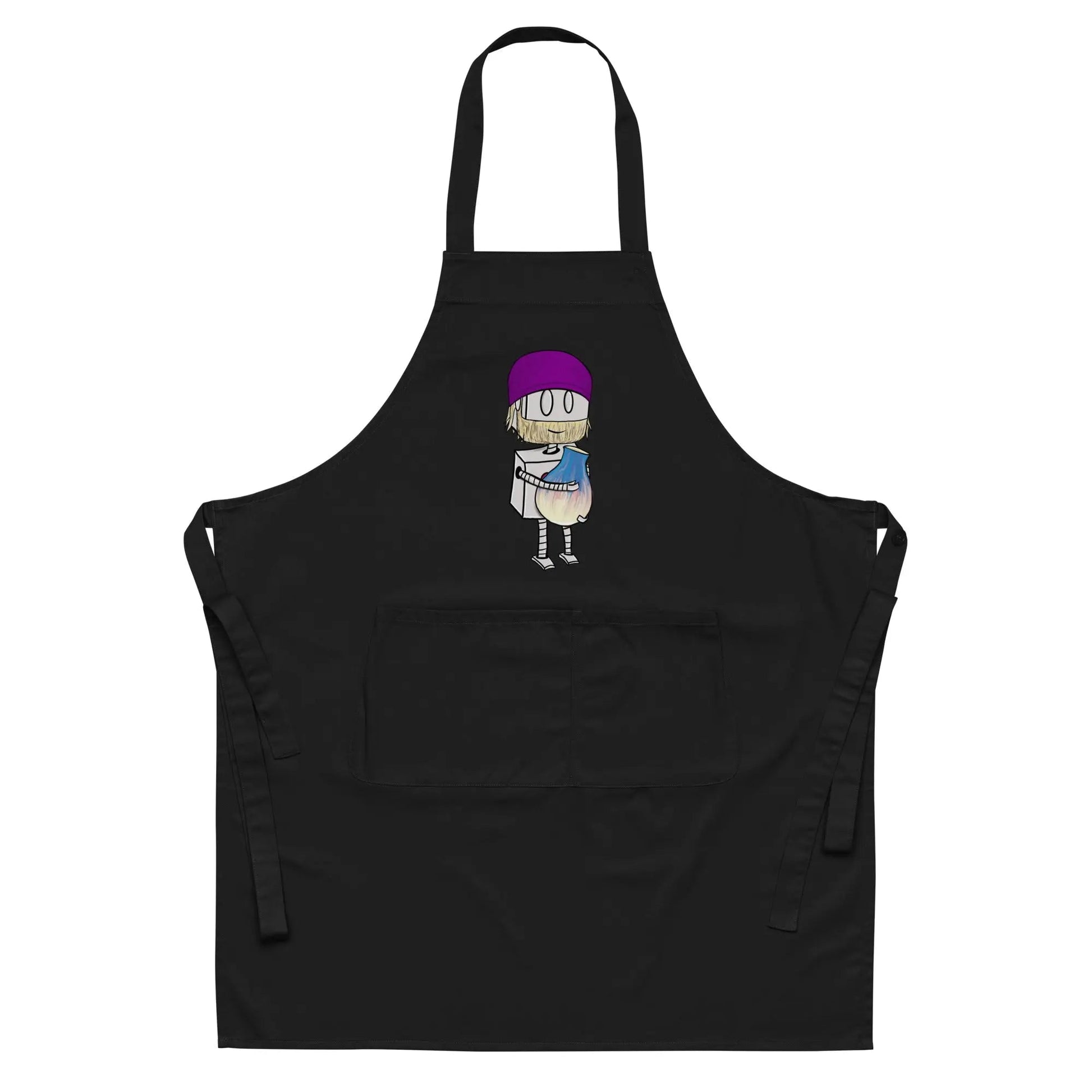 "Adorable Robot" Cooking & Pottery Apron (Bearded Potter with Beanie Version) - Dan Pearce Ceramics